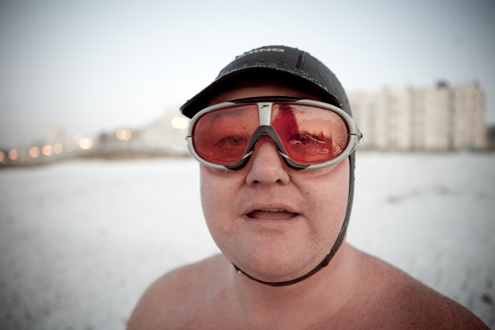 Taken after snowy swim on Brighton beach