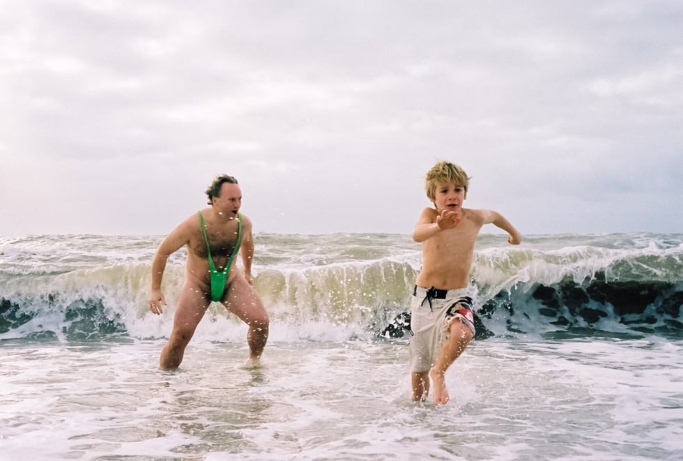 Mankini man at the Brighton Christmas day swim