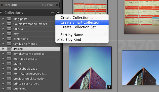 Create a new smart folder in Adobe Lightroom