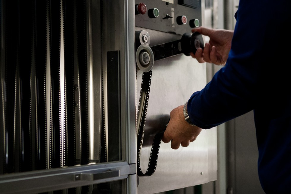 Loading the film into the developer