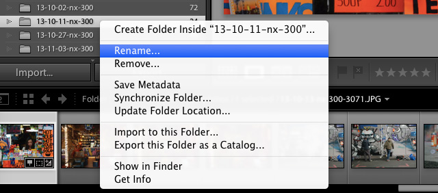 rename folder lightroom