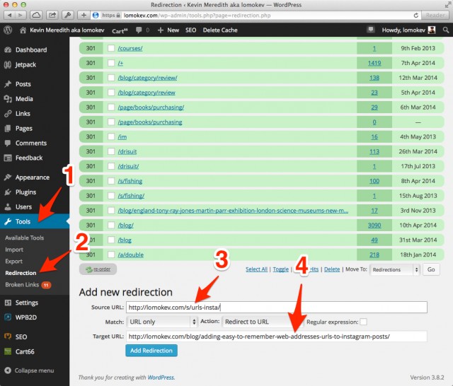 Redirection wordpress plugin