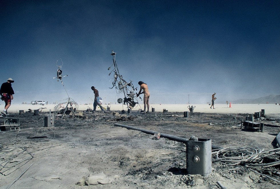 Burning Man 2005 remains of the man by Kevin Meredith