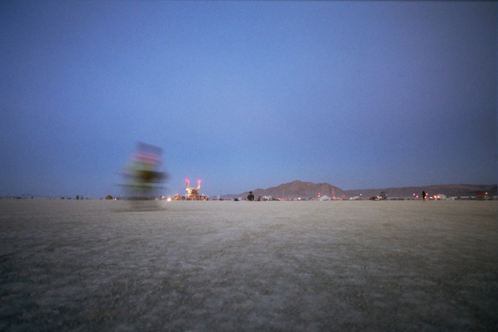 burning man at dusk 2005 by Kevin Meredith