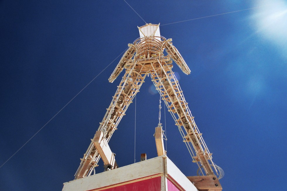 The man at the burning man 2005 by Kevin Meredith