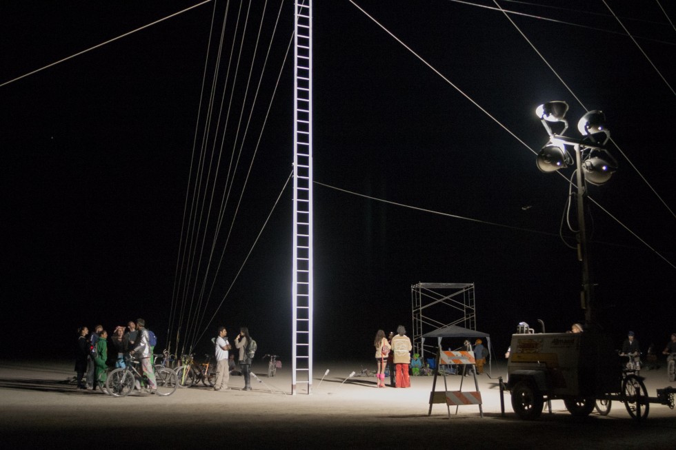 burning man ladder to nowhere 2005 by Kevin Meredith