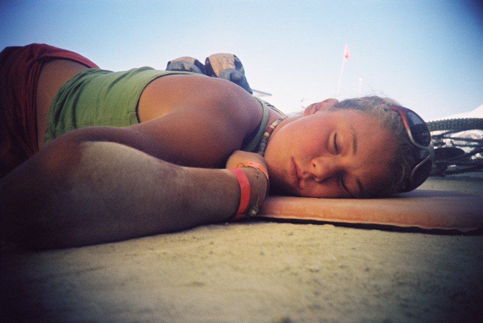 Burning Man sleeping 2005 by Kevin Meredith