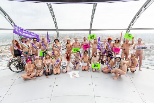 Naked Cyclists on the British Airways i360
