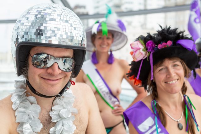 Nick Sayers one of the organizers of the Brighton Naked Bike ride