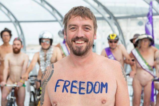 Naked Cyclists on the British Airways i360